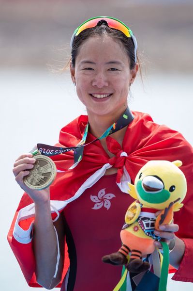 Rowing player Lee Ka Man took the Bronze medal in Women's lightweight single sculls.